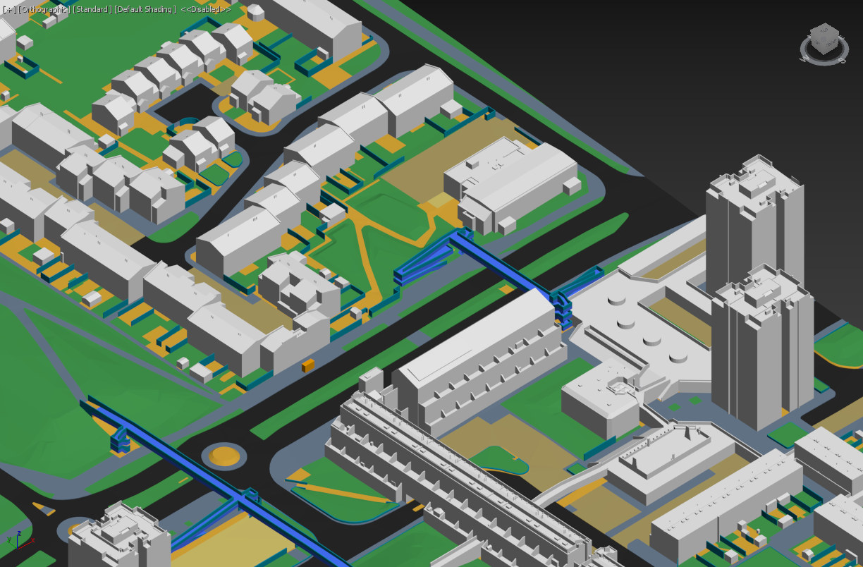 3D buildings model - mixed development