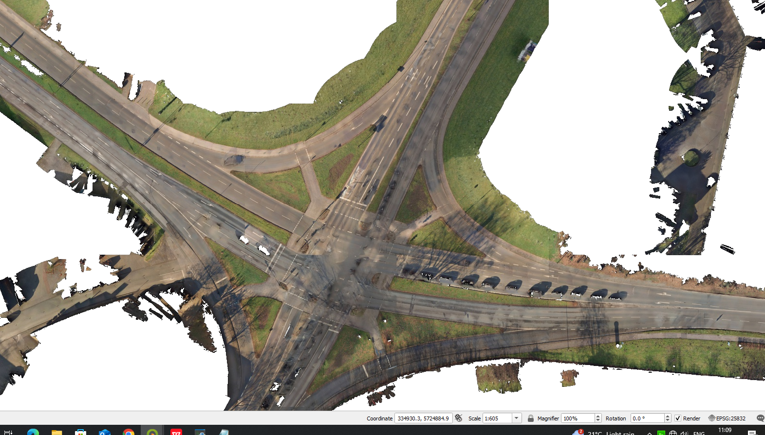 Road area mapping example 7