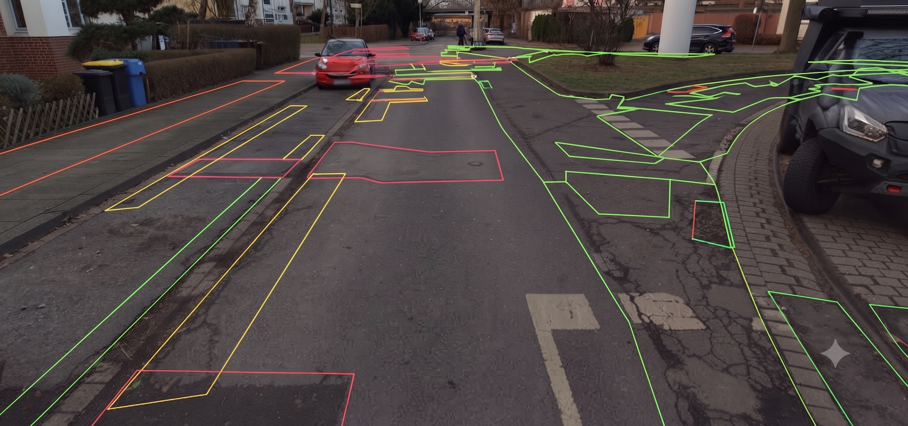 Road Damage Mapping — before and after