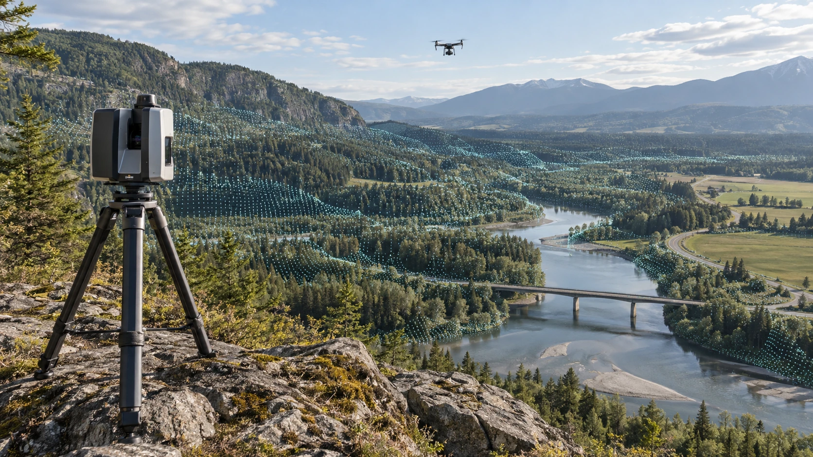 High-resolution aerial photogrammetry, digital stereo compilation and ortho imagery